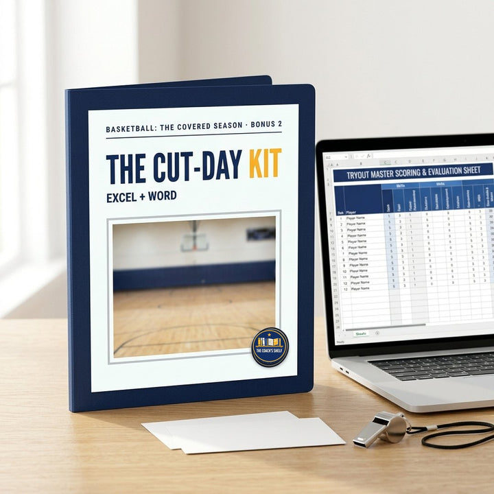 The Cut-Day Kit: tryout scoring sheet, rubric, cut cards and parent email