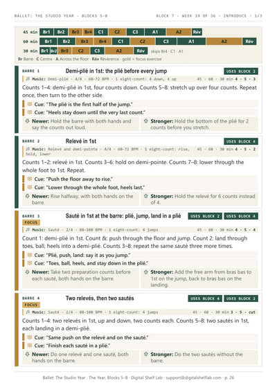 Block 7, page 2: week 19, the full class with counts and cues