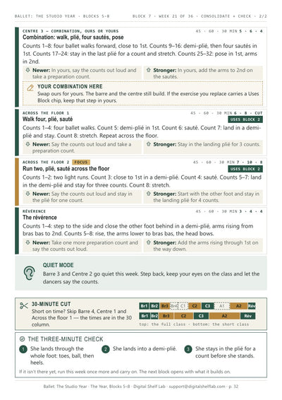 Block 7, page 8: week 21 with the short three-item check