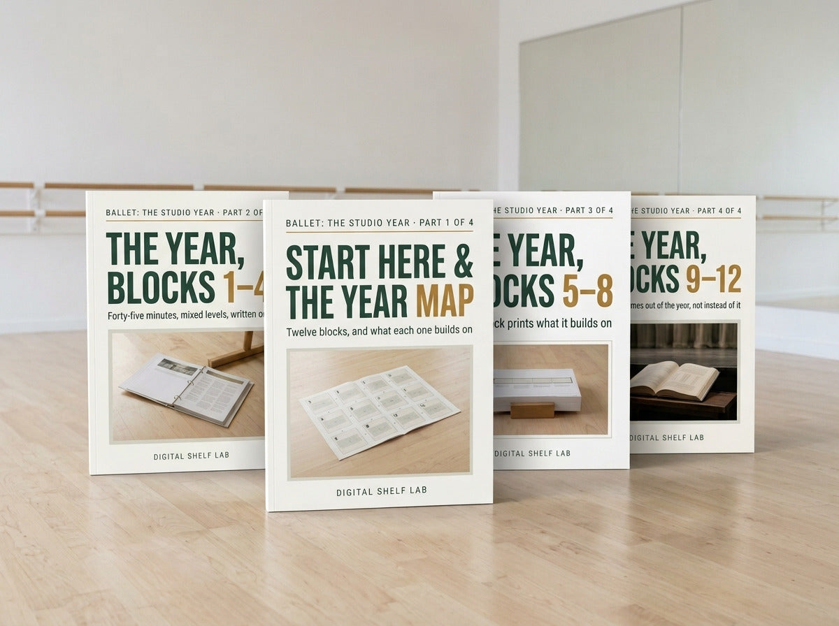 Ballet: The Studio Year — the year map and the three block volumes standing together