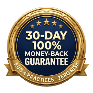 30-day money-back guarantee — run four practices, zero risk